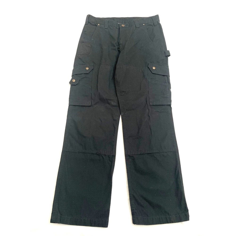 Carhartt Cargo Ripstop Pants Mens 34x32 Black Relaxed Fit Workwear B342 BLK